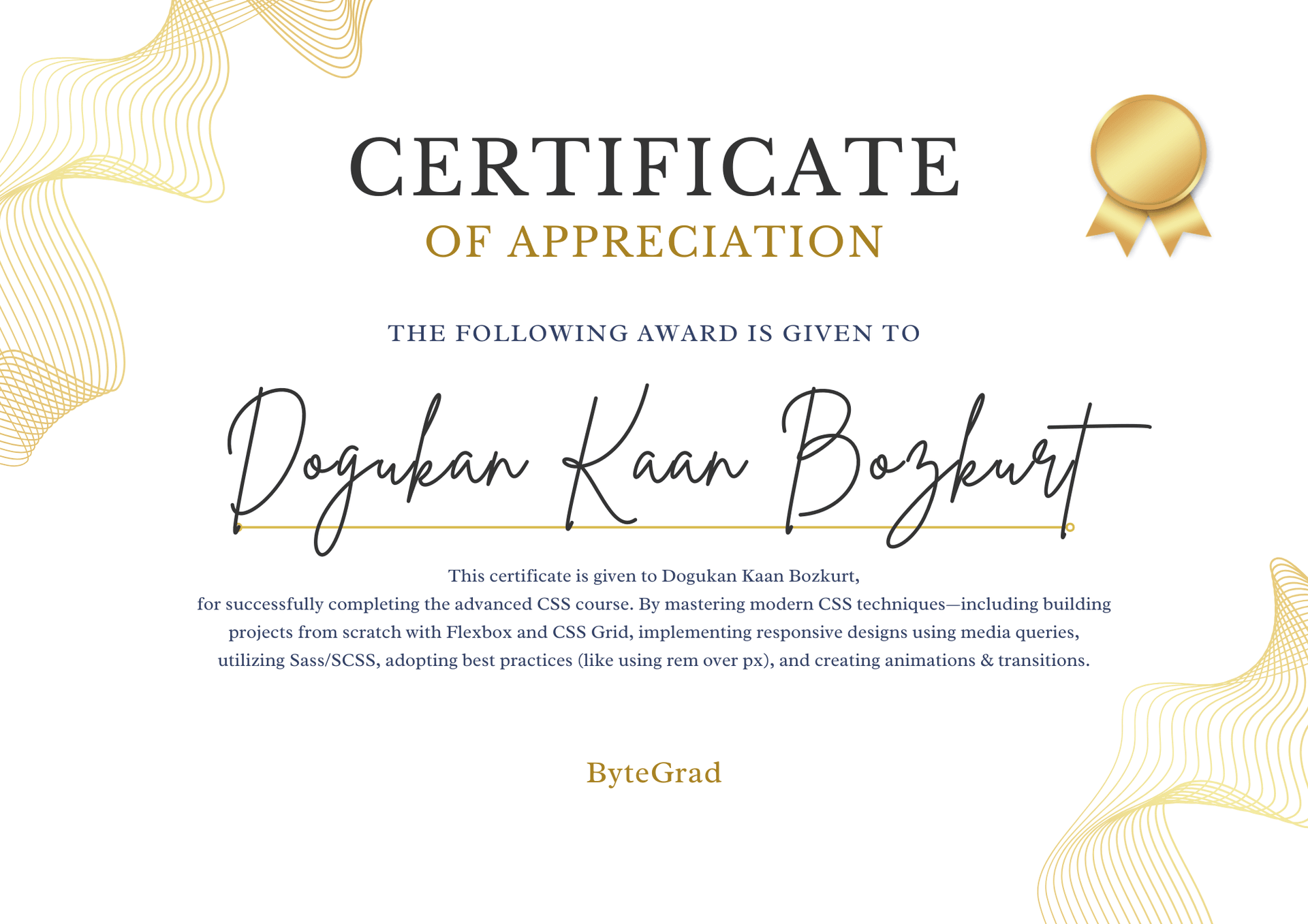 Professional CSS certificate